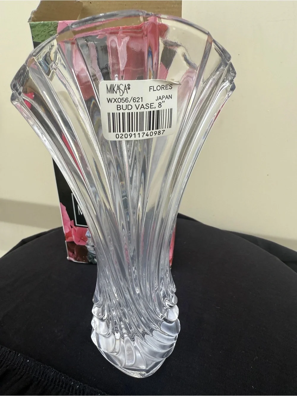 Mikasa Clear Crystal Sculpted Fan Vase